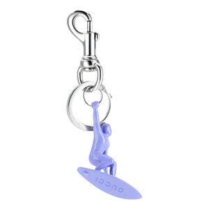 Gucci Engraved Surfer Keychain Charm Lilac